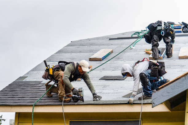 Professional Gutter Installation technician working in Washington, TX
